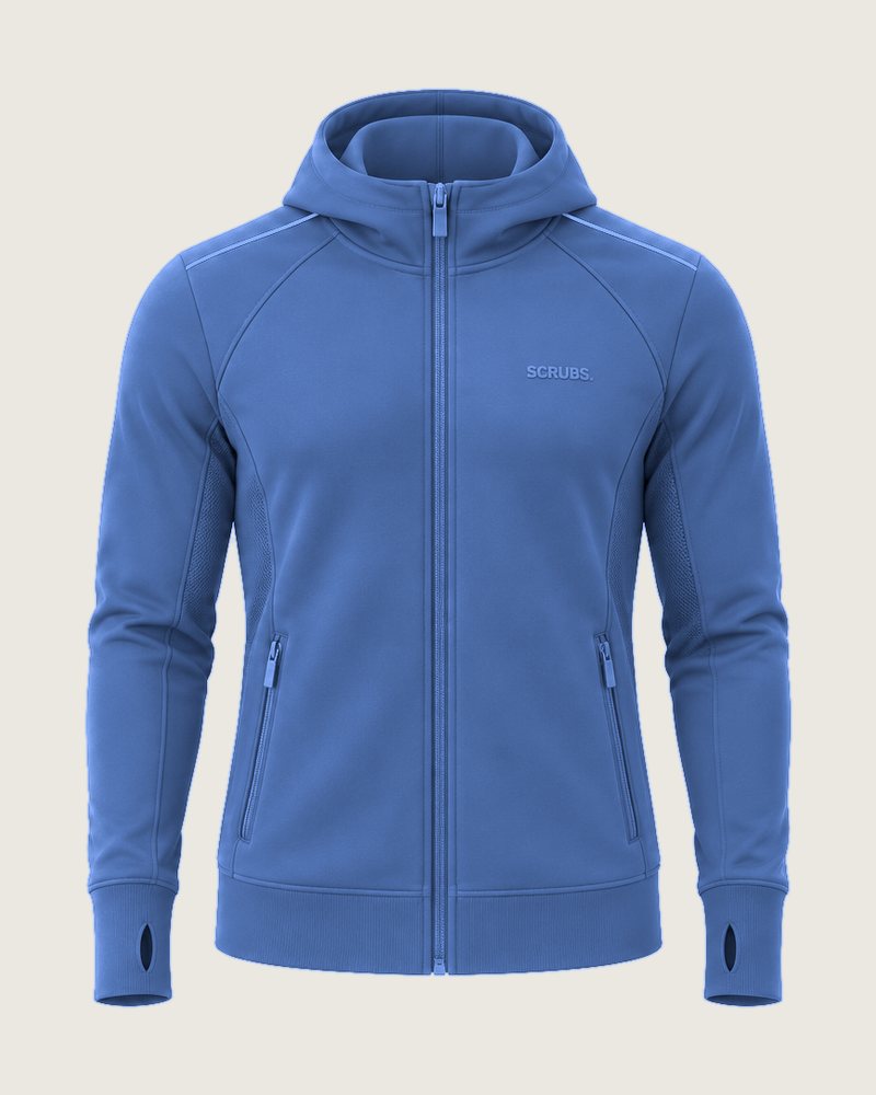 The Hood zip-through hoodie in Denim