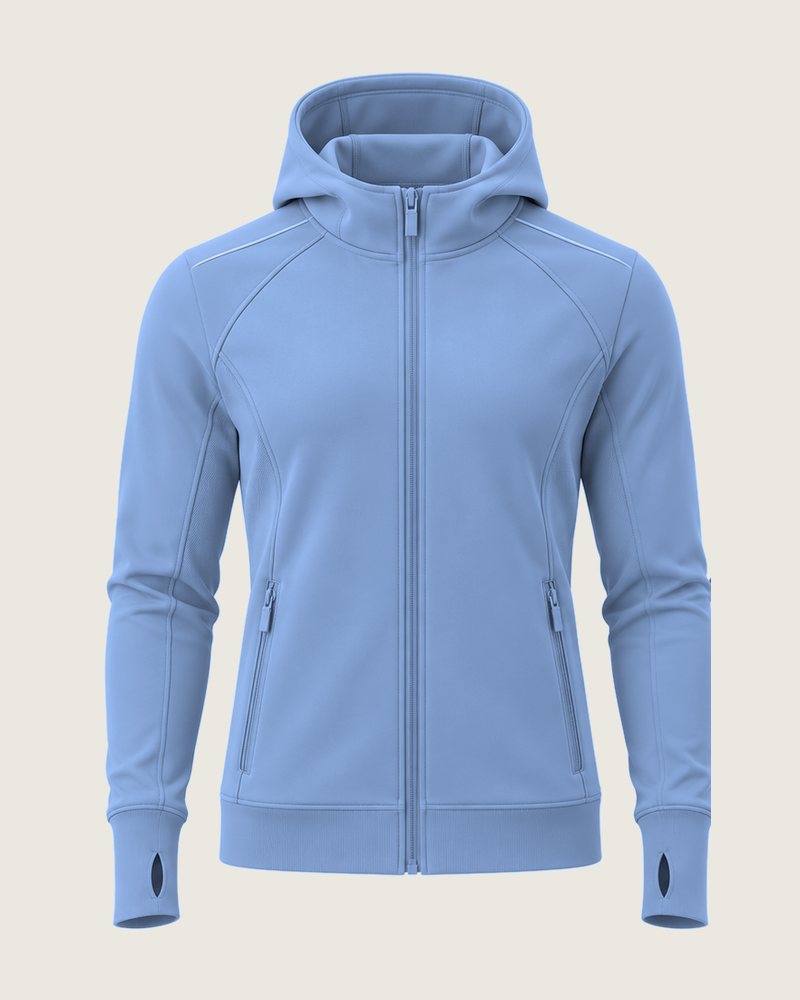 The Hood zip-through hoodie in Sky