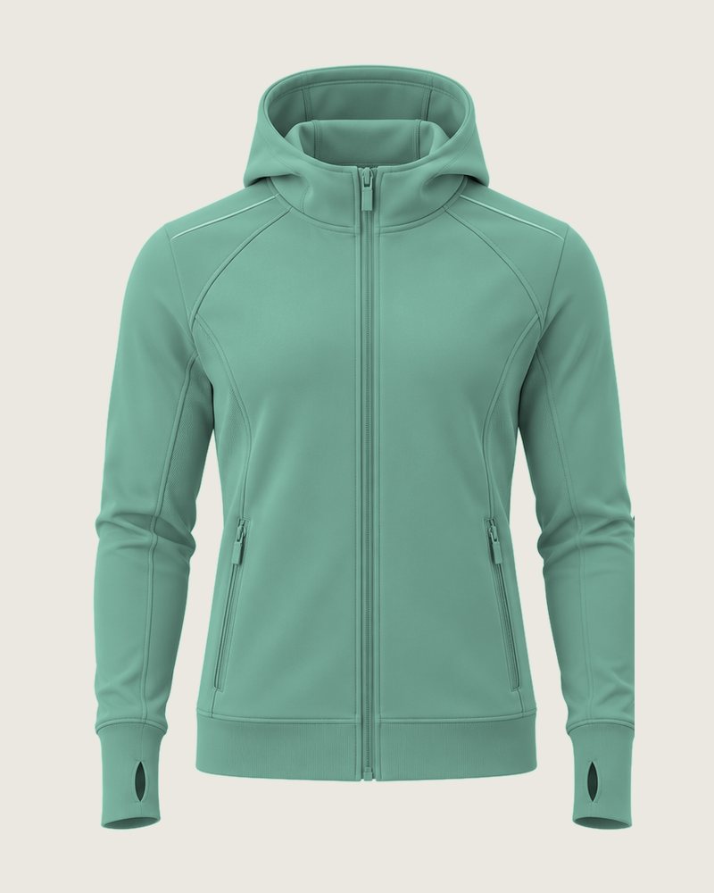 The Hood zip-through hoodie in Theatre