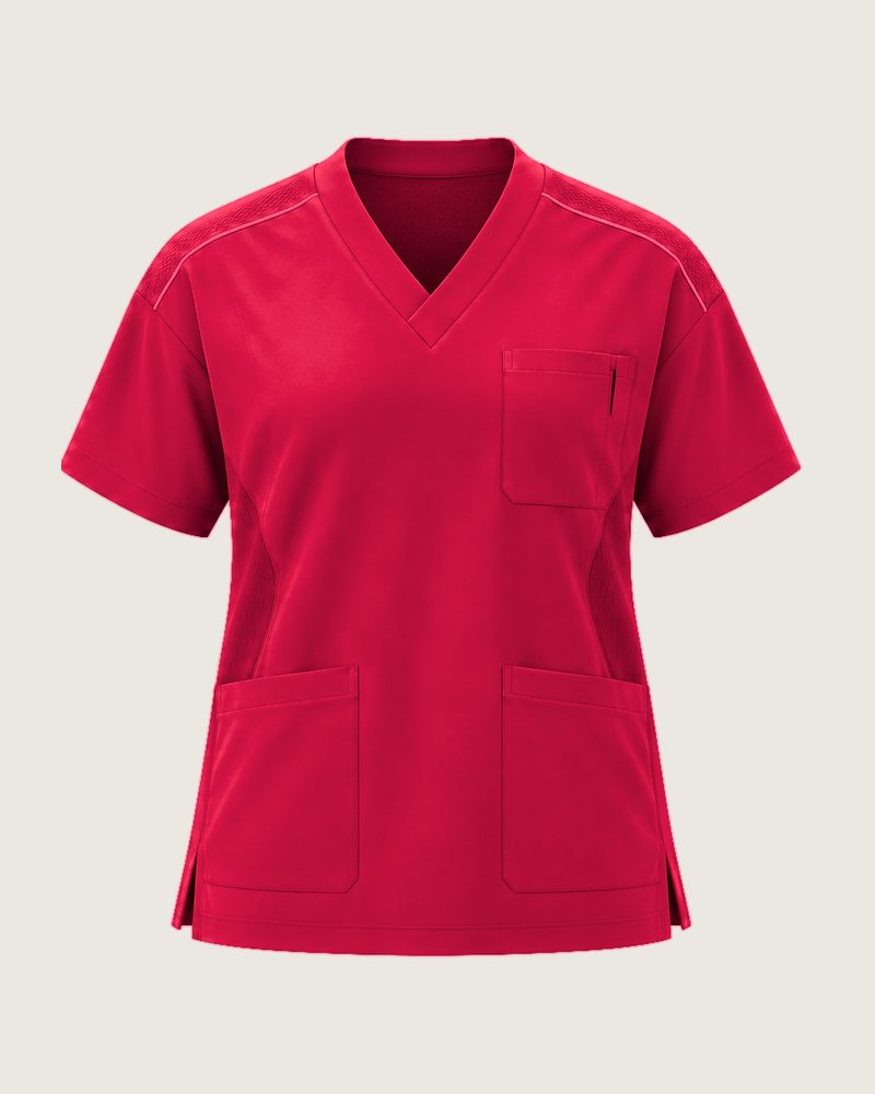 The Rounds relaxed three-pocket top in Cherry