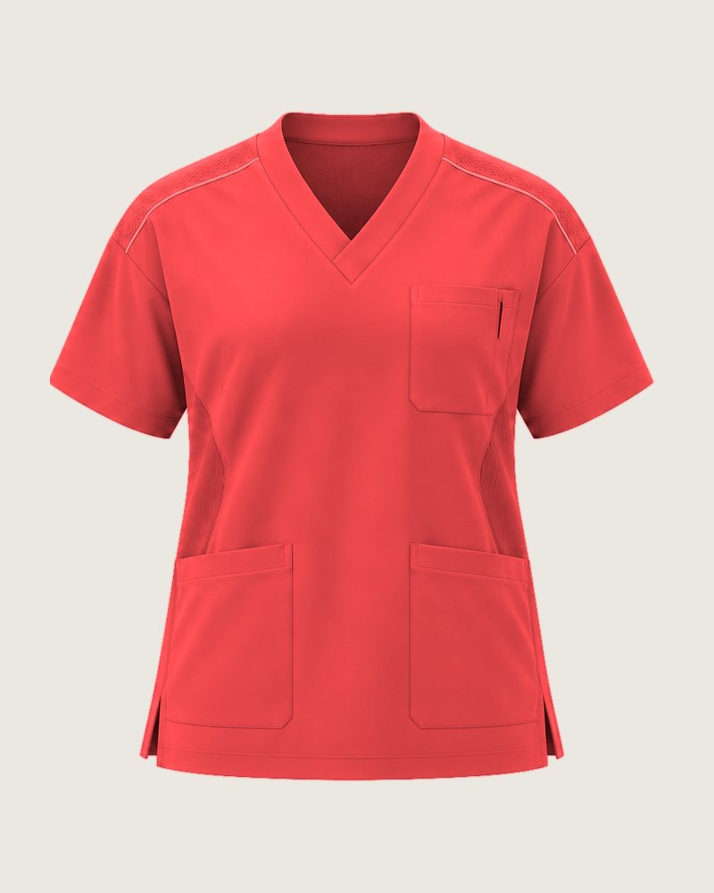 The Rounds relaxed three-pocket top in Coral