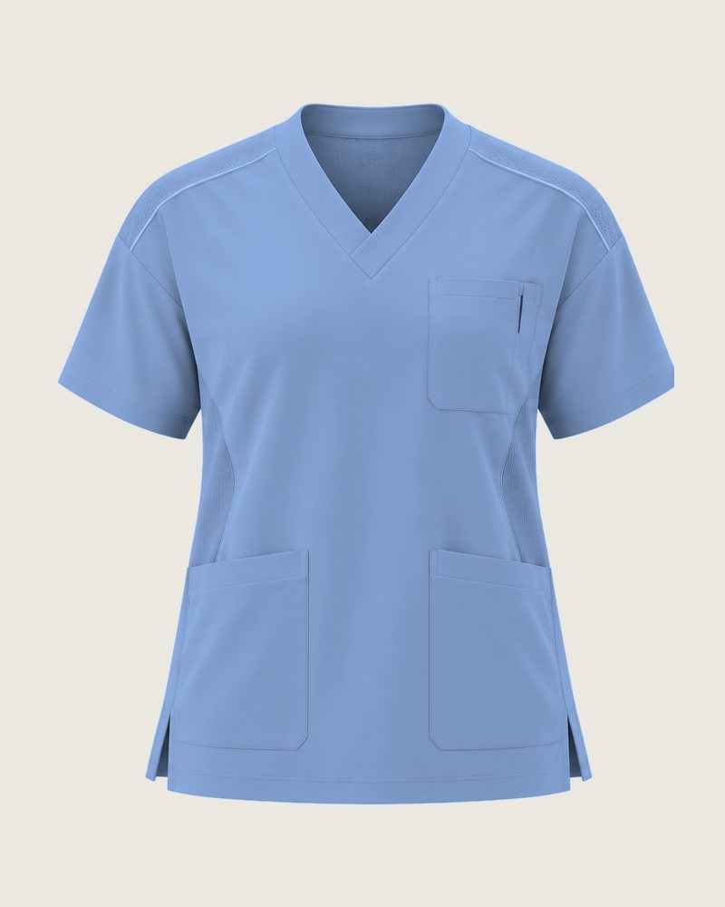 The Rounds relaxed three-pocket top in Sky