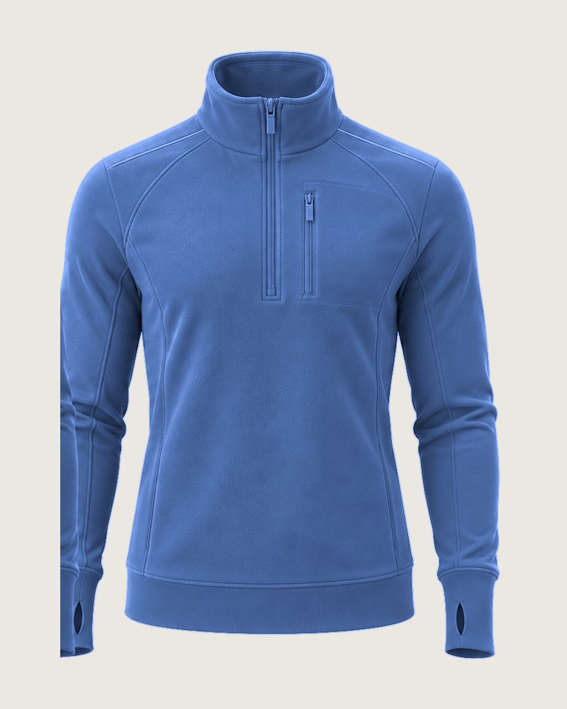 The Quarter quarter-zip fleece in Denim