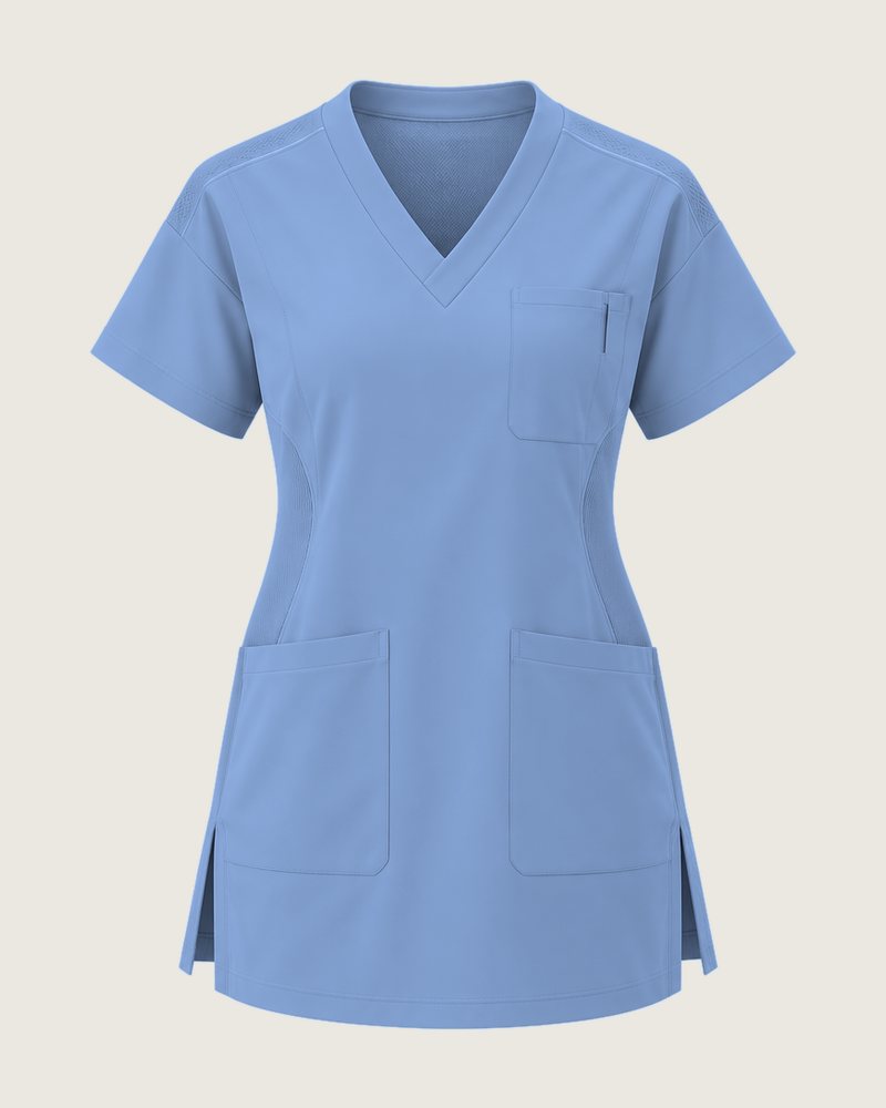 The Clinic three-pocket tunic in Sky