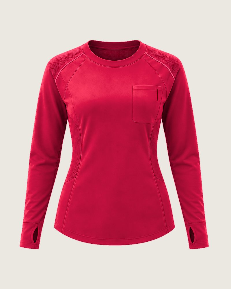 The Crew fitted long-sleeve crew top in Cherry