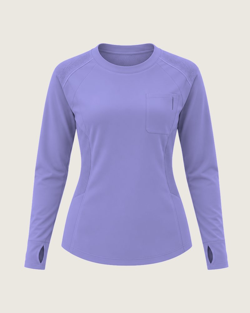 The Crew fitted long-sleeve crew top in Lilac