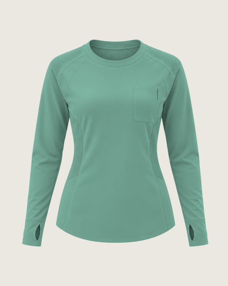 The Crew fitted long-sleeve crew top in Theatre