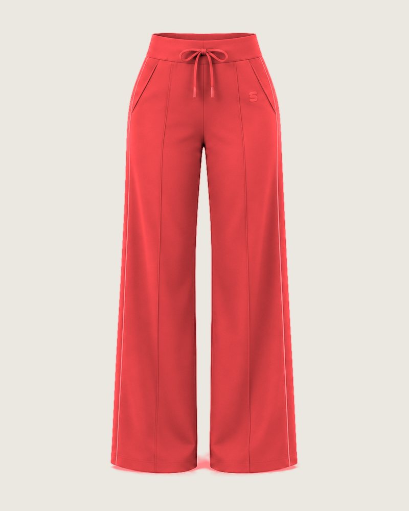 The Double high-rise wide-leg trouser in Coral