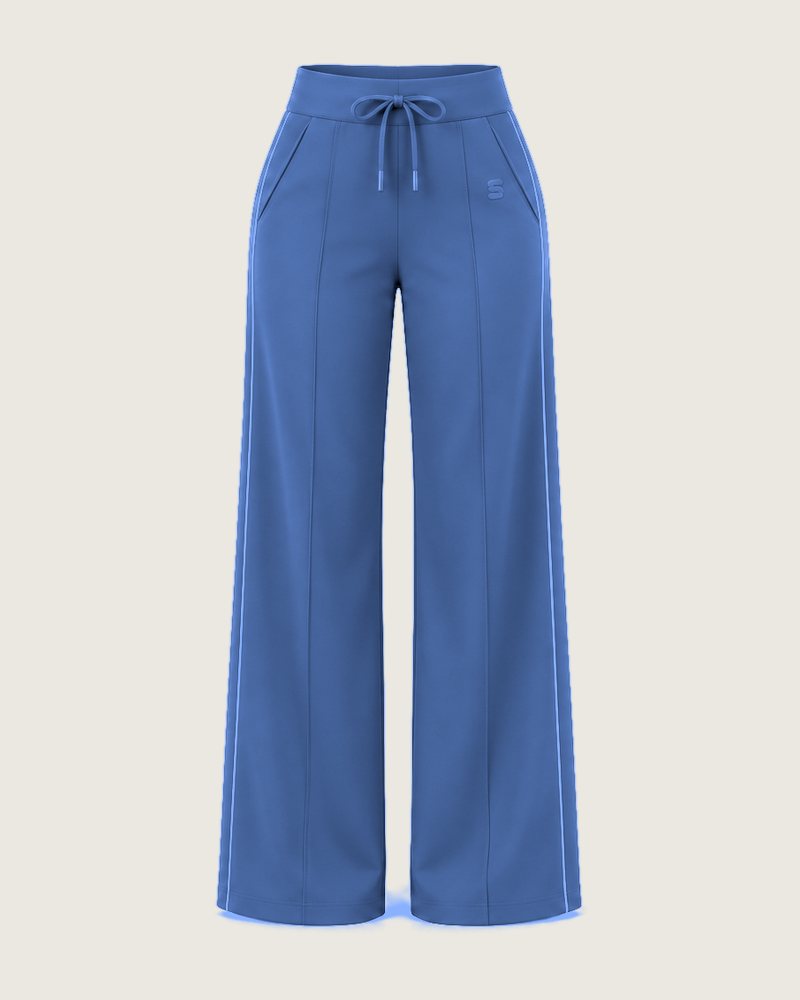 The Double high-rise wide-leg trouser in Denim
