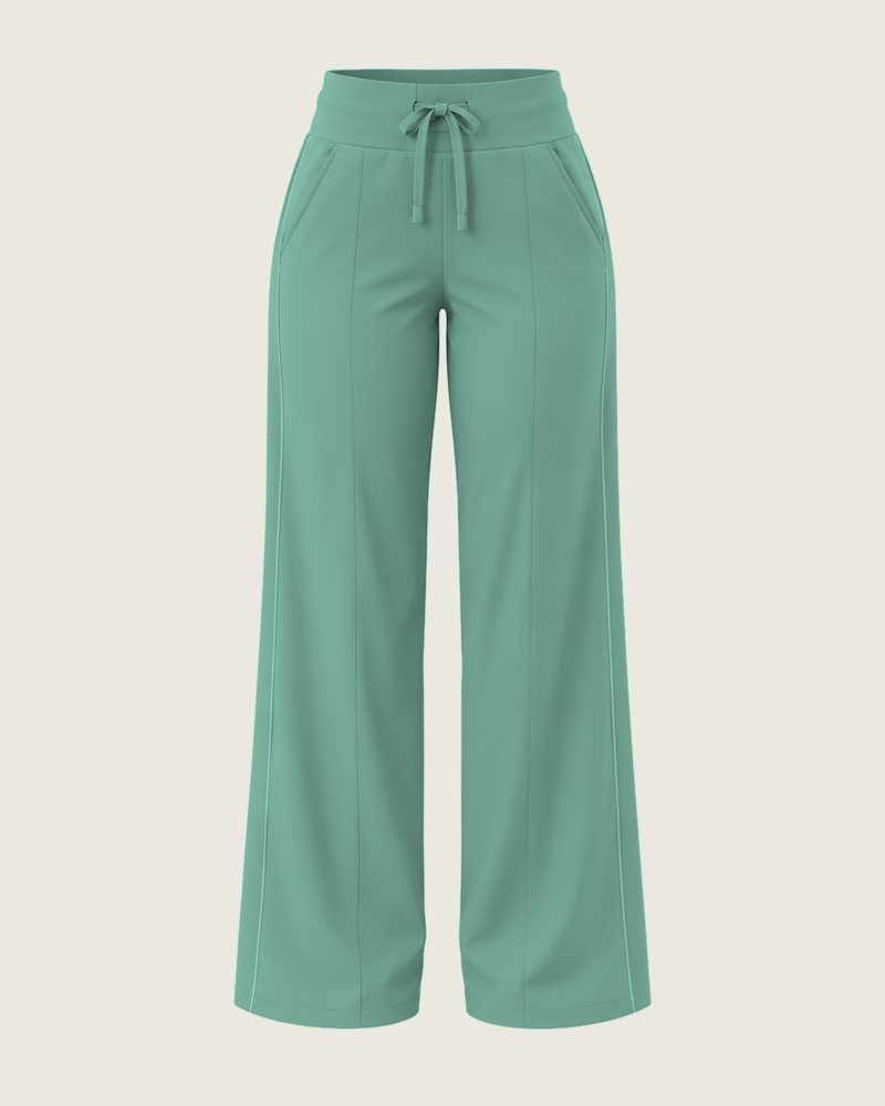 The Double high-rise wide-leg trouser in Theatre