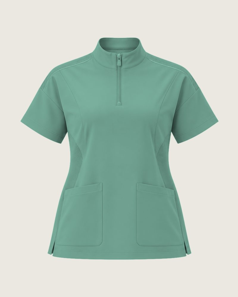 The Theatre mock-neck zip top in Theatre