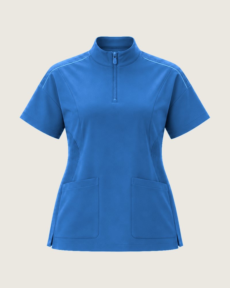 The Theatre mock-neck zip top in Ward